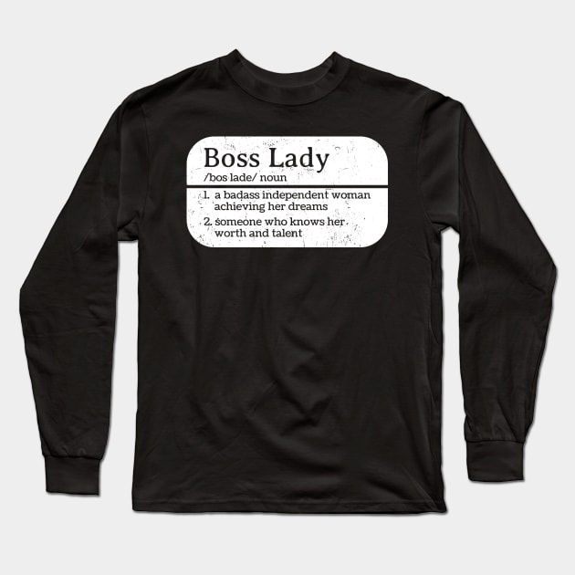 Boss Lady Boss Lady - Dictionary Board Style Long Sleeve T-Shirt by Can Photo